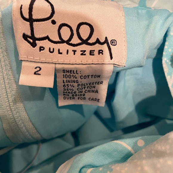 Vintage Strapless Blue Lilly Pulitzer Sea horse Dress size 2 - Picture 2 of 7